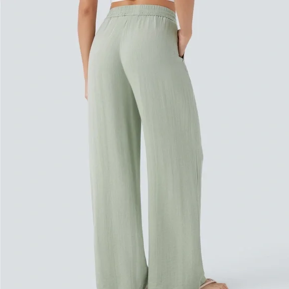 HALARA Sage Green Linen Pants - Picture 4 of 5